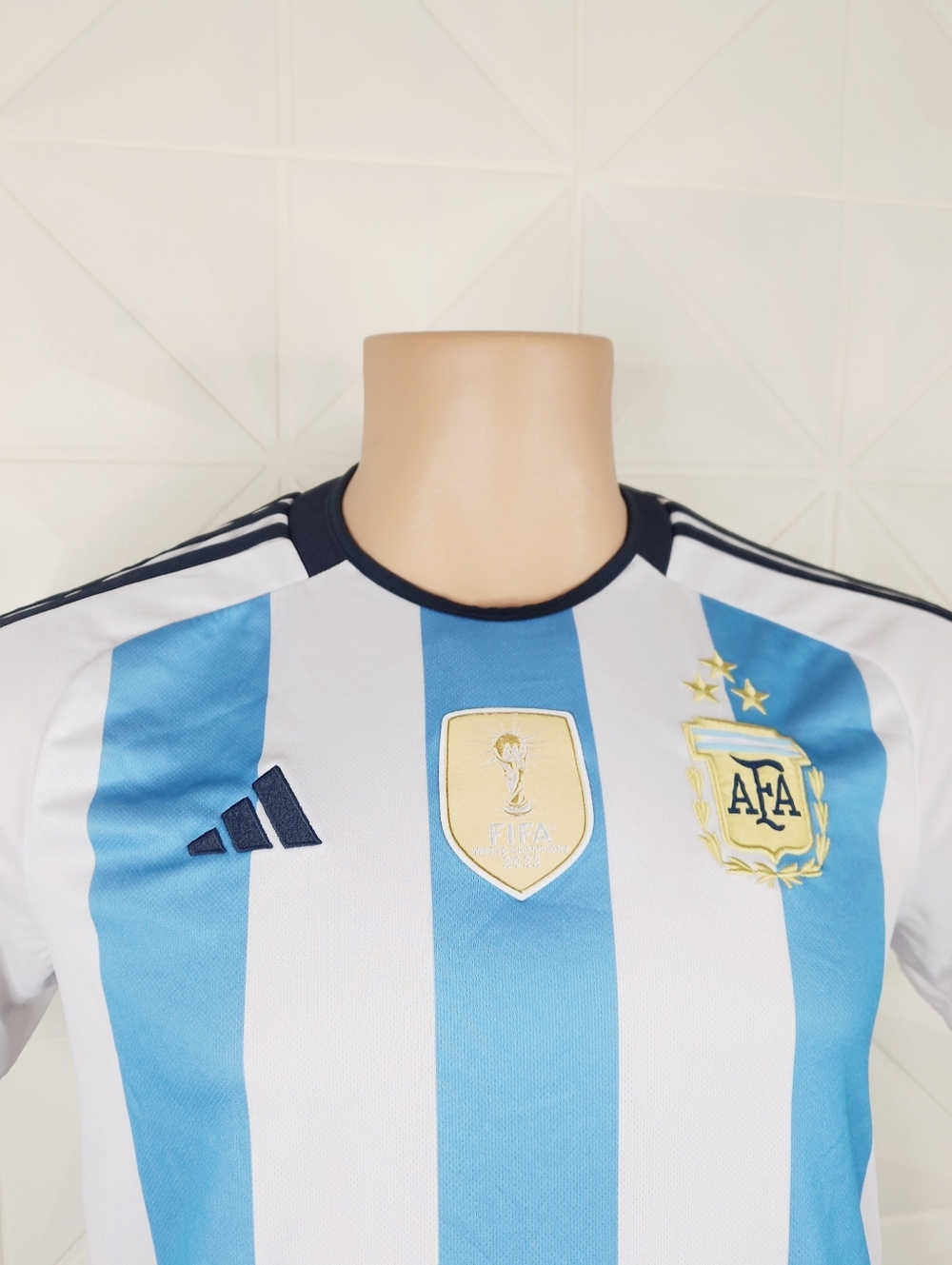 Adidas Argentina White Slim Fit Jersey with Navy Accents - Picture 2 of 8